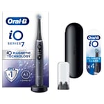 Oral B iO7 Black Electric Toothbrush with Travel Case - Toothbrush + 4 Toothbrush Heads