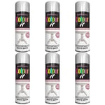 6X White Satin Spray Paint Aerosol Auto Car Lacquer Wood Metal 250ml