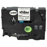 vhbw Ruban compatible avec Brother P-Touch PT-P750WVP imprimante d'étiquettes Noir sur Blanc, cassette de gaine thermorétractable, 8,8 mm