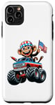 Coque pour iPhone 11 Pro Max Patriotic Monkey 4 juillet Monster Truck American