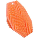 Alyvisun Brosse de Bain en Silicone avec Crochet et ventouse, Brosse pour le Corps [Exfolier et Masser en Douceur], Brosse de Douche pour Tous les Types de Peau (Orange)