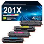 Coloran 201X 201A Toner Compatible pour HP 201X 201A pour HP Color Laserjet MFP M277dw M252dw M252n M274n M277 (Noir, Cyan, Jaune, Magenta)