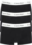 Calvin Klein Men's 3 Pack Low Rise Trunks - Cotton Stretch Boxers, Black, L