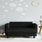 Canapé avec repose-pied pour enfants noir 100x50x30 cm velours