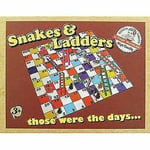 Retro Snake & Ladders Set Kids Traditional Classic Travel Board Game Play Family