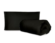 Hermet Laura Biagiotti Parure de lit Simple Couleur Unie en percale, Noir, Housse de Couette, Sac + taie d'oreiller, 100% Coton