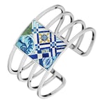 Christian Lacroix - Bijoux Femme Bracelet en Laiton Metal Argente et Brillant Argent et Motifs XF11014L-M Taille Medium