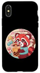 Coque pour iPhone X/XS Roter Kawaii Panda avec Bubble Tea