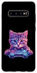 Coque pour Galaxy S10+ manette de jeu gamer chat idée de jeu inspiration créative