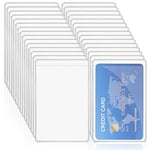 Vicloon Porte-Badges, 30pcs Porte-Cartes en Transparent, Porte-Cartes en Plastique avec Porte-Badge Nominatif Étanche et Refermable pour Carte de Visite, Carte d'étudiants, Carte Bus