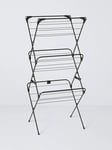 John Lewis 3 Tier Indoor Clothes Airer, Black