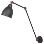 Lampe Chevet Murale avec Bras Flexible 78 cm en Métal Gris Graphite et Cuivré p