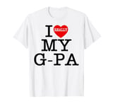 I Love (Heart) My G-Pa Grandpa Kids Granddaughter Grandson T-Shirt