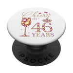 Félicitations aux femmes de 46 ans, 46 ans, 46e anniversaire de leur reine PopSockets PopGrip Adhésif