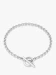 Orelia & Joe Round Link T-Bar Bracelet, Silver