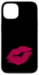 Coque pour iPhone 13 Rouge à lèvres Red Kissing | Design parfait pour les fêtes des années 80