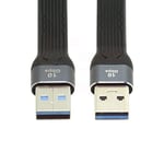 chenyang Câble court USB 3.0, USB 3.1 3.0 type A mâle vers mâle, rallonge plate et fine, 13 cm, 10 Gbit/s, pour ordinateur portable et ordinateur de bureau