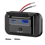 Dubbel Snabbladdning USB QC3.0 och PD3.0 RV USB-uttag 12V USB-laddare Bil USB-port 12 Volt USB-uttag