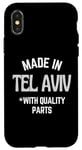 Coque pour iPhone X/XS Slogan amusant fabriqué à Tel Aviv, né à Tel Aviv