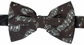 THE TIE STUDIO - MUSIC DO-RE-MI-FA Notes on Black Men's Novelty Bow-Tie