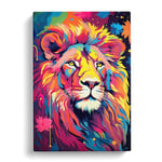 Leo Zodiac Pop Art Canvas Print for Living Room Bedroom Home Office Décor, Wall Art Picture Ready to Hang, 30x20 Inch (76x50 cm)