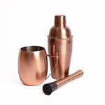 BarCraft 3pc Cocktail-Making Set with Copper-Finish Cocktail Shaker, Muddler and Moscow Mule Mug