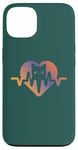 Coque pour iPhone 13 Chat Heartbeat Nurse Animal Kitty Mom & Dad Heart Retro