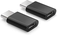 USB-C Adapter - iOS Cable (Female) to USB Type C (Male) - (Charging) Juice Up Adapter for Galaxy S10 Note 9 Pixel 3 and More (Pack of 2) (Black)