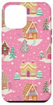 iPhone 12 Pro Max Preppy Pink Christmas Gingerbread House and Xmas Tree Winter Case