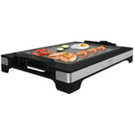 Cecotec Tasty & Grill 2000 Plancha electrique en acier inoxydable 2000 W, plaque RockStone antiadhesive, thermostat reglable,