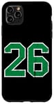 Coque pour iPhone 11 Pro Max Numéro universitaire vert sport #26 vintage