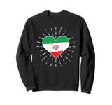 Iranian Flag Vintage Heart - Iran Fan Retro Sweatshirt