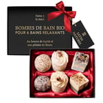 Coffret Cadeau Femme Cadeau Noel Femme - 6x Bombe de Bain Bio aux Huile Essentielle - Idee Cadeau Femme - Cadeau Noel Maman Boite Cadeau Cadeau Noël Femme Cadeau Noel Femme Original - Satin Naturel