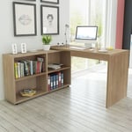 Bureau d'angle 4 étagères chêne The Living Store Brun