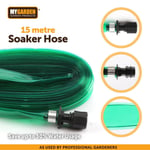 15m Soaker Hose Pipe Garden Lawn Sprinkler Drip Irrigation Water Spray Plants