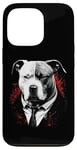 Coque pour iPhone 13 Pro Pitbull Dog Gangster en costume Funny Mob Boss sur le thème