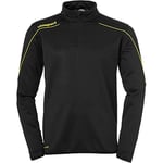 uhlsport Stream 22 1/4 Zip Top Type de Haut Enfant, Noir/Jaune Citron, 12 Ans