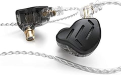 Kz Zax 1Dd+7Ba Ecouteurs Intra-Auriculaires Hifi Hybrides Avec Coque En Alliage De Zinc,Cable Ofc Detachable A 2 Broches De 0,75Mm(Sans Micro,Noir)