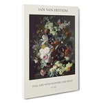 Big Box Art Still Life with Flowers and Fruit Vol.2 Jan Van Huysum Canvas Wall Art Framed Picture Print, 30 x 20 Inch (76 x 50 cm), Exhibition