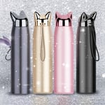 Vacuum Flasks Coffee Mug Thermal Cup Double Wall Cat Fox Ear Water Bottle