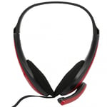 Red Casque filaire avec microphone, casque universel, réduction du bruit, écouteur pour ordinateur, PC, ordinateur portable, appels vocaux, jeux, 3.5mm ""Nipseyteko