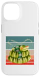 Coque pour iPhone 14 Serpent vert dormant paisible serpents granuleux animaux