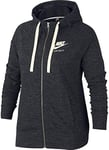 Nike W NSW Gym VNTG FZ Plus Sweat-Shirt Femme, Noir (Black/(Sail) 010), FR : 4XL (Taille Fabricant : 2X)