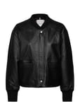 Leather Bomber Jacket Black Tommy Hilfiger