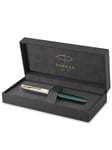 Parker 51 Premium Fountain Pen | Premium Collection | Forest Green | Fine Nib | Blue/Black Ink | Gift box