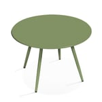 Table basse de jardin ronde en métal vert cactus 50 cm