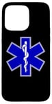 Coque pour iPhone 15 Pro Max Star of Life Canne à pêche d'asclépius EMT PARAMEDIC MEDIC