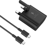 for Samsung Phone Fast Charger USB C Plug and Cable Galaxy S24, Black 