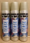 3x Impulse Tease Body Fragrance Spray 75ml