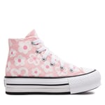 Tygskor Converse Chuck Taylor All Star Lift Platform Floral Embroidery A06325C Rosa